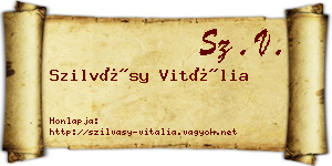 Szilvásy Vitália névjegykártya